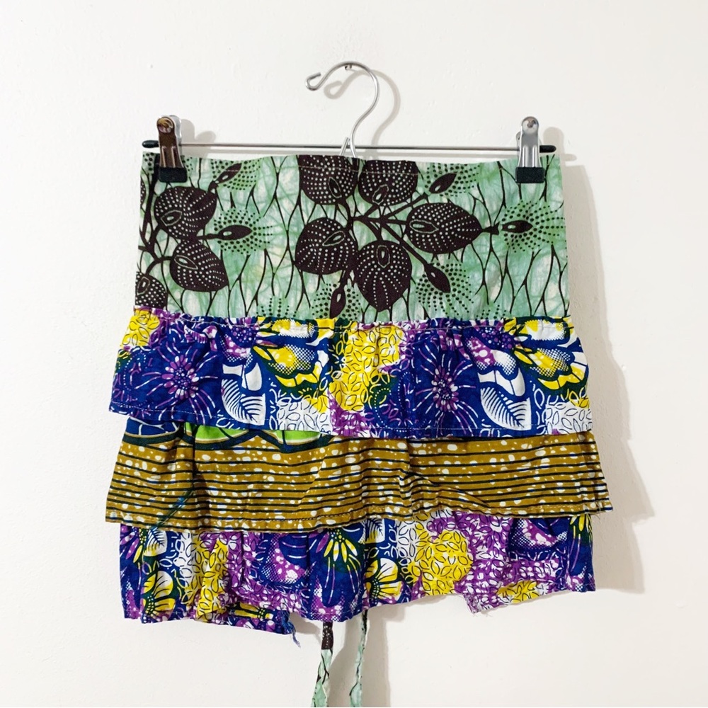 Unbranded Handcrafted Playful Various Prints Tiered Ruffled Tie in Back Apron